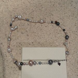 Fancy Baroque Bold Multicolor Freshwater Pearl Necklace W/ Sterling Clasp 18”